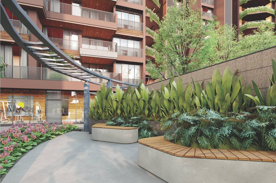 Landscaped garden seating