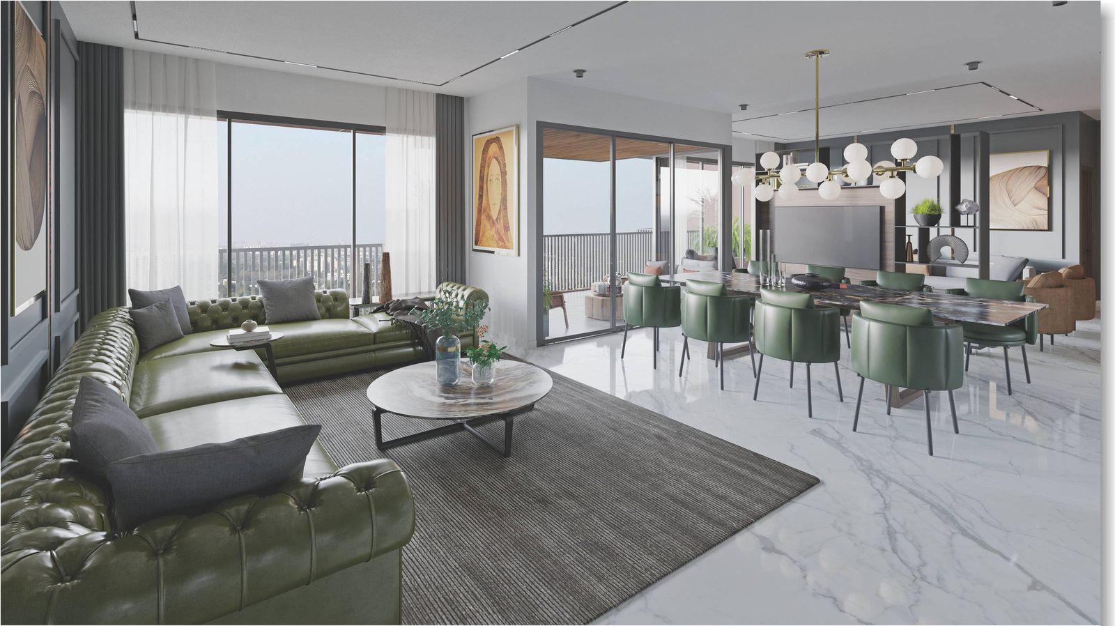 Living and dining space